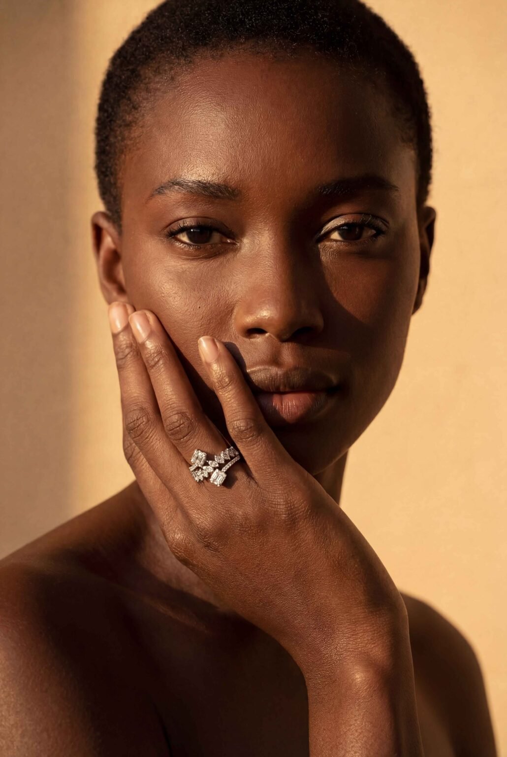 Anel em ouro branco 18k com brilhantes Pravin