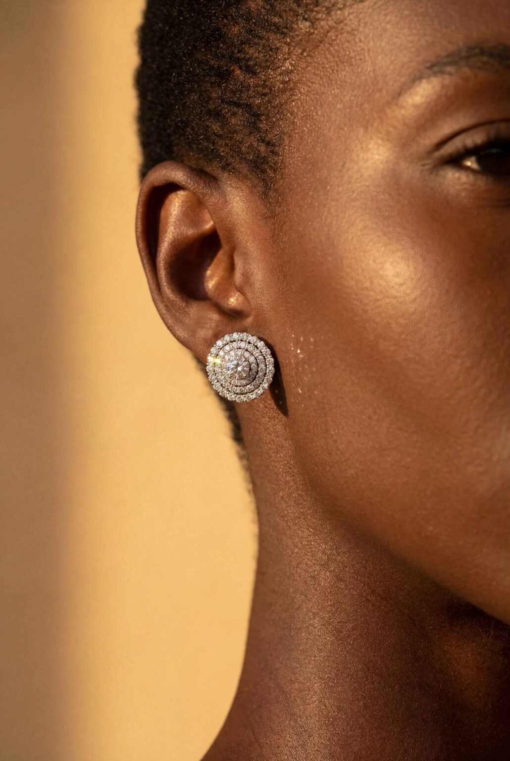 Brinco em ouro branco 18k Pavê com brilhantes