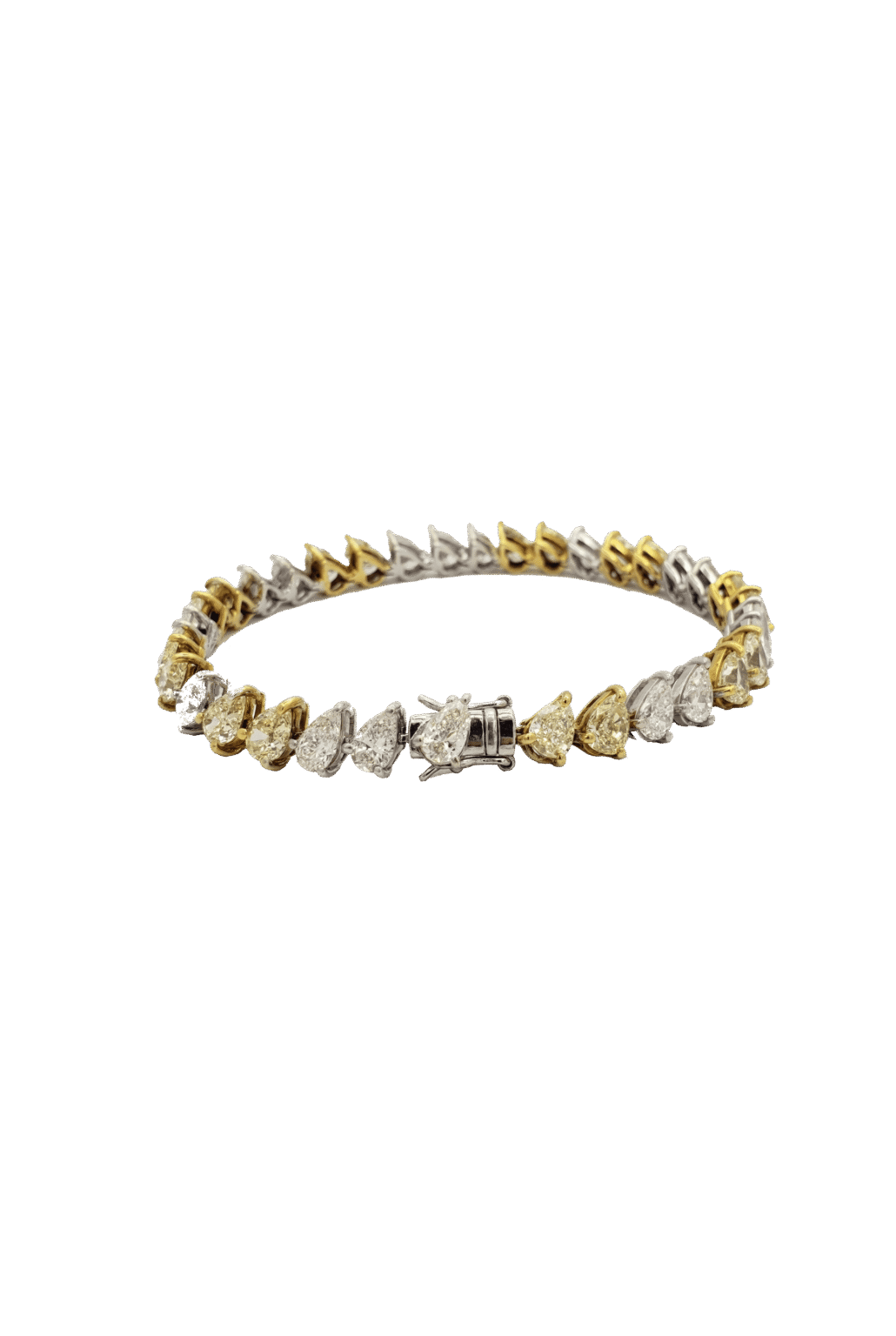 Pulseira em ouro branco 18k com Diamantes Gota Fancy